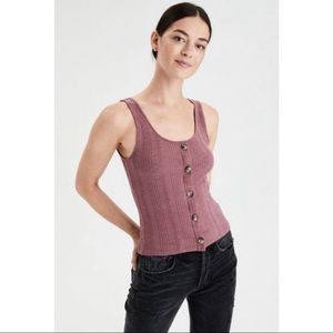 American Eagle Ribbed Tank Pink/Purple Small